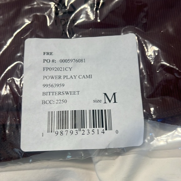 Free people intimately power play Cami bittersweet - Picture 5 of 6